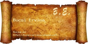 Bucsi Ervina névjegykártya
